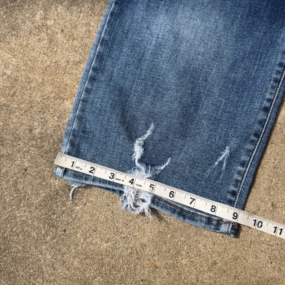 Judy Blue Wide Leg Distressed Jeans Medium Wash Button Fly JB82509MD Size 15/32 - Picture 11 of 11